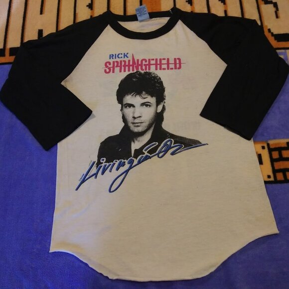 Vintage Original Rick Springfield Living In Oz World Tour 1983 Small T-shirt - Picture 1 of 9